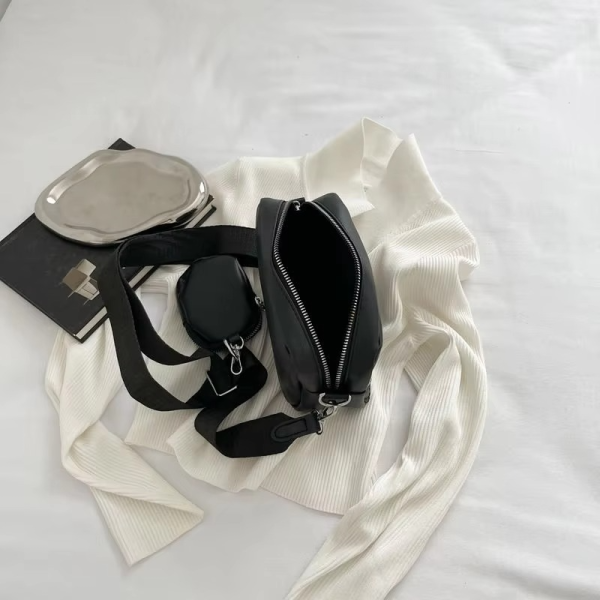 💫Stylish Girl’s Convertible Crossbody Bag – Fashion Handbags For Ladies Pu Leather Polyester Waterproof Shoulder Bags With Change Purse Trending Travel Crossbody Bag – 1 Pc, Black Pu Leather🌟